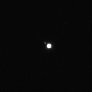 Triton orbiting Neptune